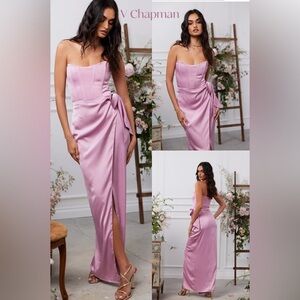 NEW V. Chapman June Strapless Dress in Mauve Mist Sz 2